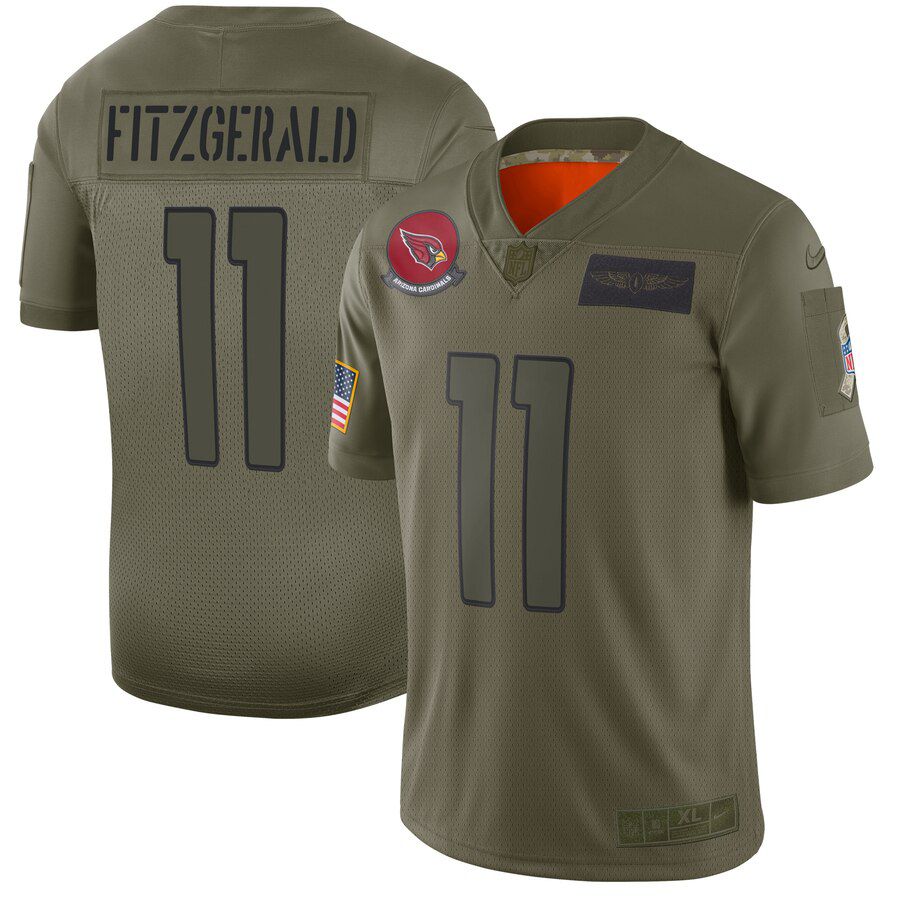 Men Arizona Cardinals #11 Fitzgerald Green Nike Olive Salute To Service Limited NFL Jerseys->arizona cardinals->NFL Jersey